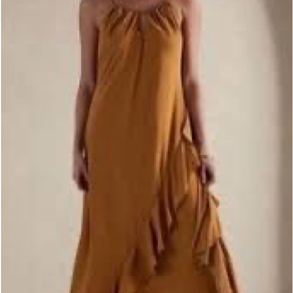 BANANA REPUBLIC Golden Ruffle Dress NWT - Picture 7 of 7